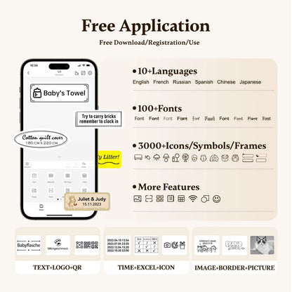D11 New Version Label Maker Machine with Tape 300DPI Bluetooth Portable Thermal Printer Sticker for Home Office School