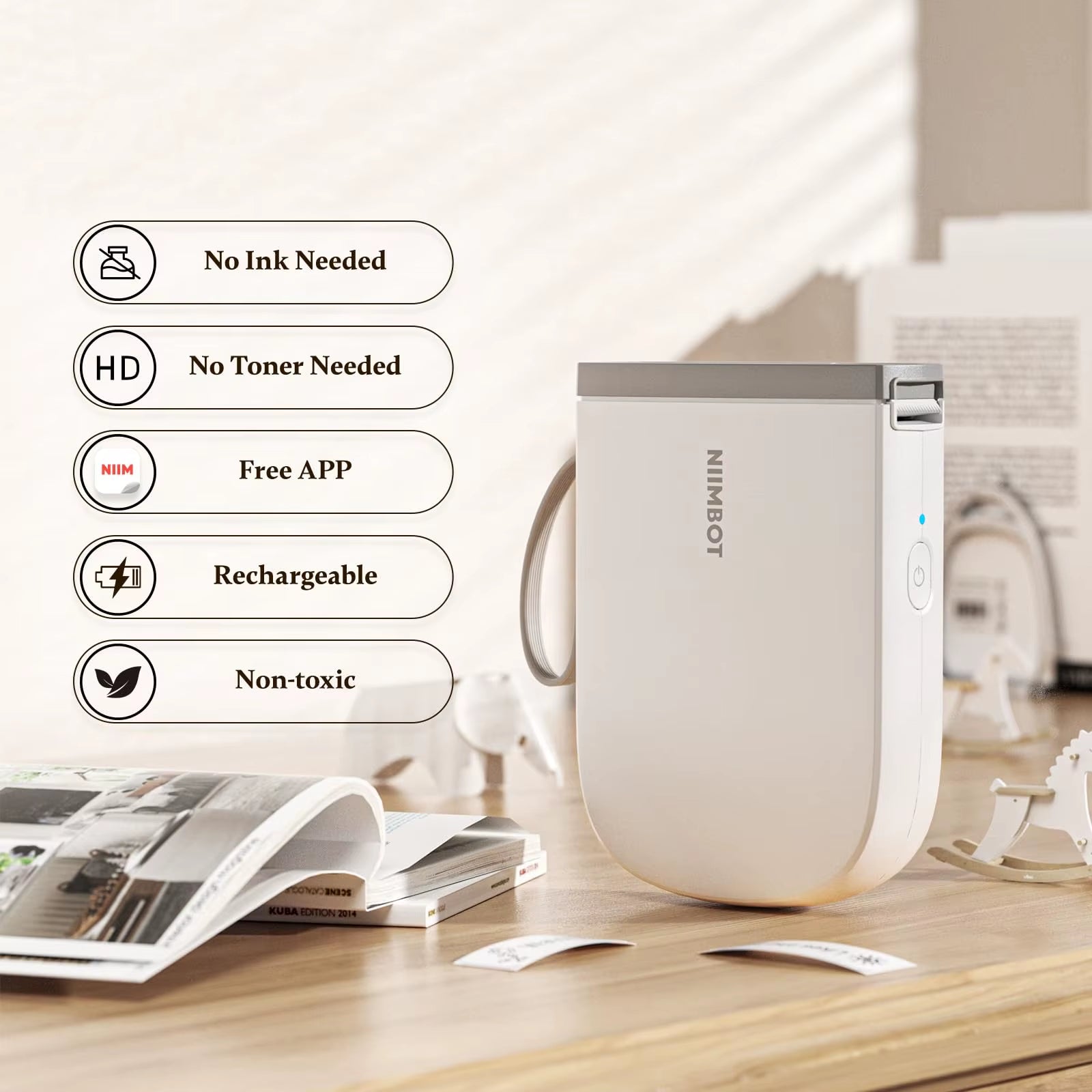 D11 New Version Label Maker Machine with Tape 300DPI Bluetooth Portable Thermal Printer Sticker for Home Office School