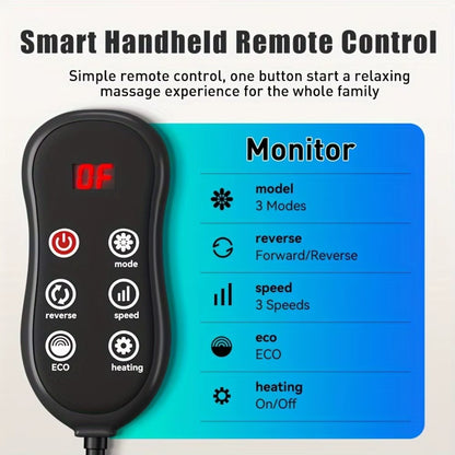 Multi-Functional Massage Pillow Kneading Deep Tissue Hot Compress Neck Shiatsu Cervical Traction Back Waist Body Massage Cushion