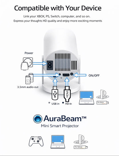 AuraBeam™ Mini Smart Projector