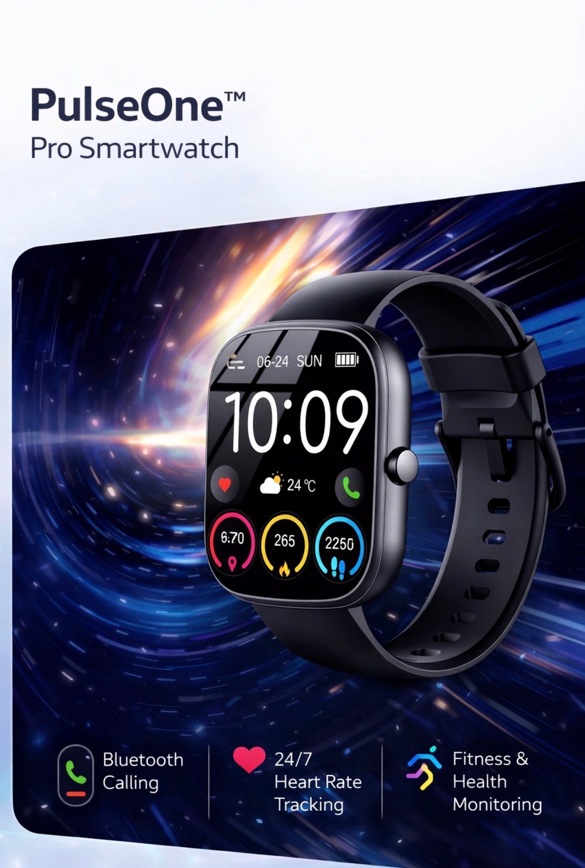 PulseOne™ Pro Smartwatch – 1.91” Fitness & Call Edition