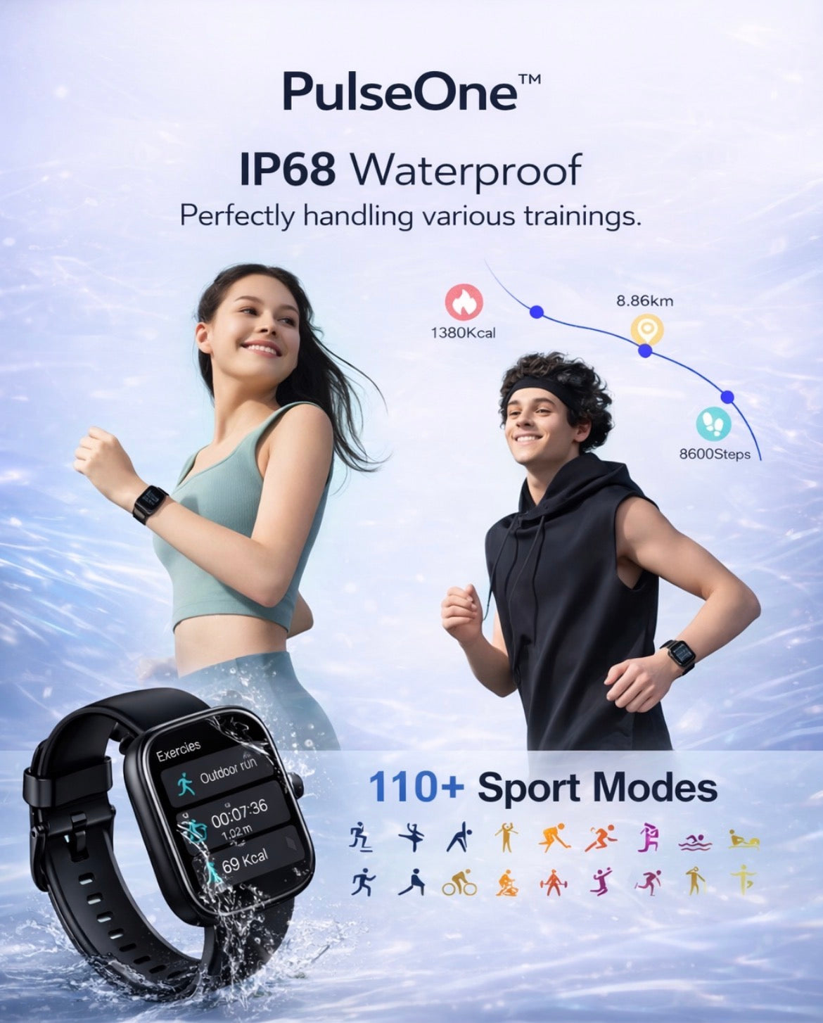 PulseOne™ Pro Smartwatch – 1.91” Fitness & Call Edition