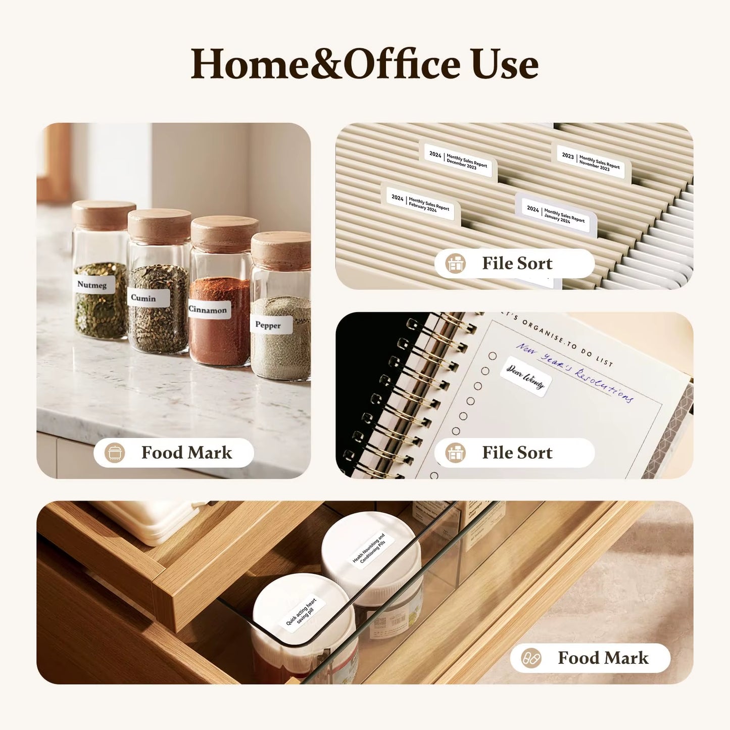 D11 New Version Label Maker Machine with Tape 300DPI Bluetooth Portable Thermal Printer Sticker for Home Office School