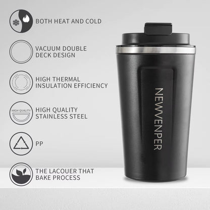 Stainless Steel Vacuum Insulated Travel Coffee Mug, Led Temperature Display Insulated Tumbler, Leak Proof with Lid 510ML