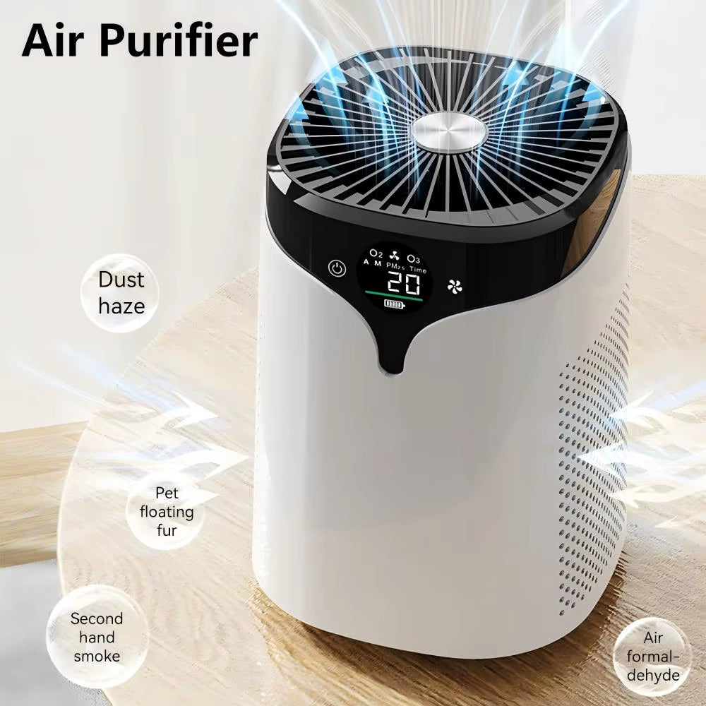 Air Purifier Remove Smoke Odor Dust Negative Ion Ozone Air Cleaner PM 2.5 Air Purifier for Home Office Dorm Small Air Freshener
