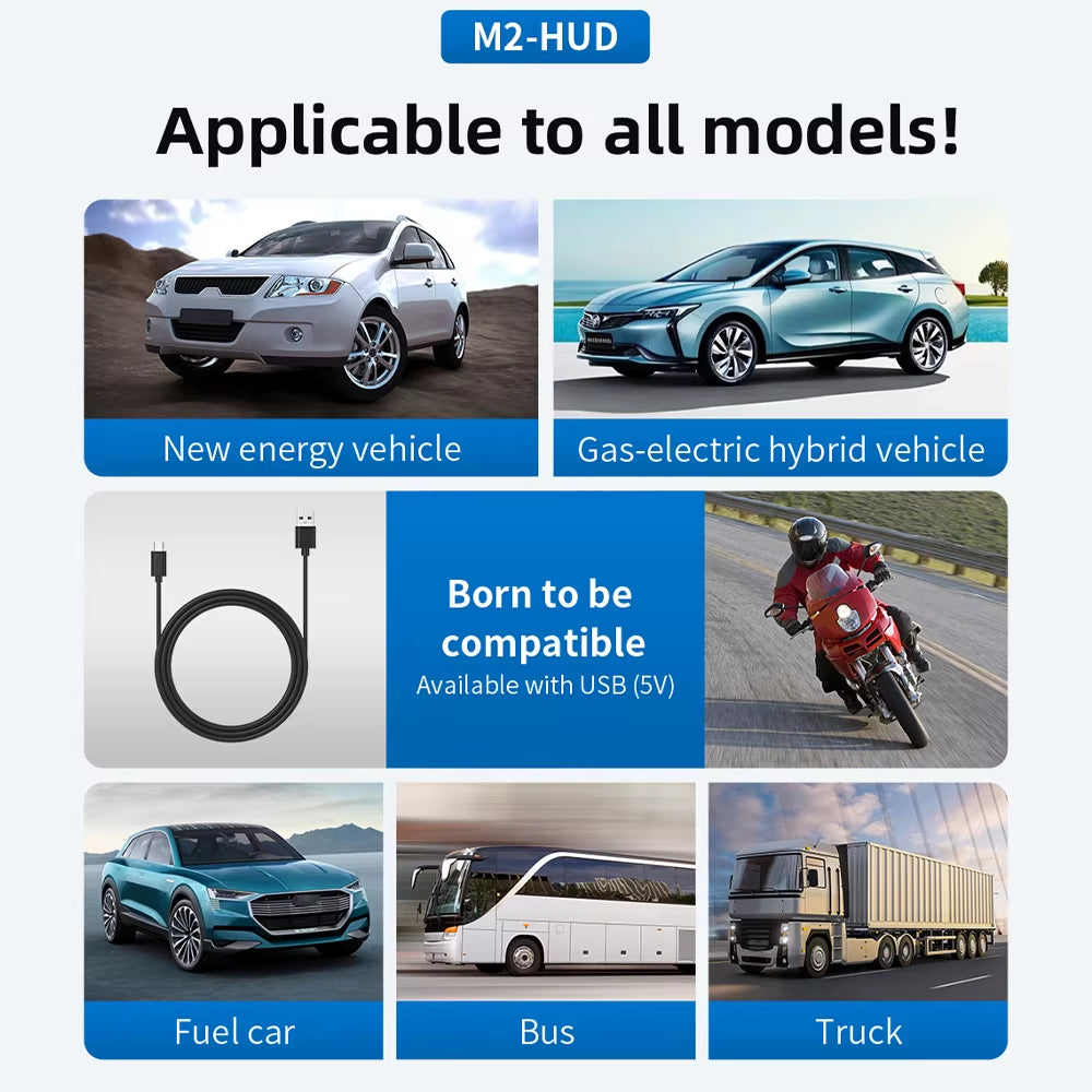 Head up Display GPS HUD Digital Head-Up Speedometer Plug and Play for All Cars Big Font Windshield Projector Car Accessories